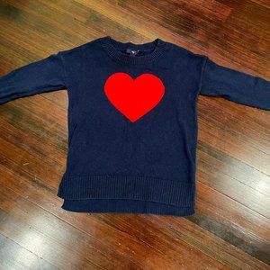 Gap blue and red heart design crewneck. Perfect Valentine season sweater